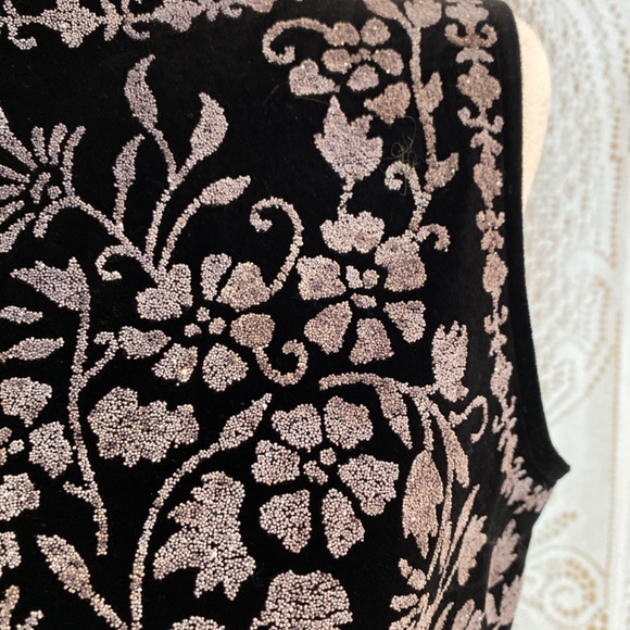 Cartise International Whimsygoth Beaded Velvet Top | Fairycore Floral Black - Picture 7 of 10